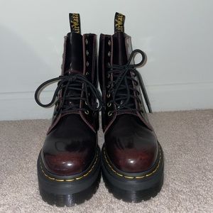 Dark Red Platform Dr. Martens